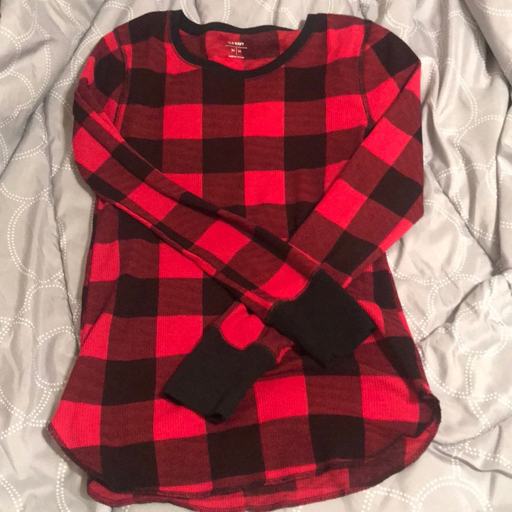 Buffalo plaid thermal top
